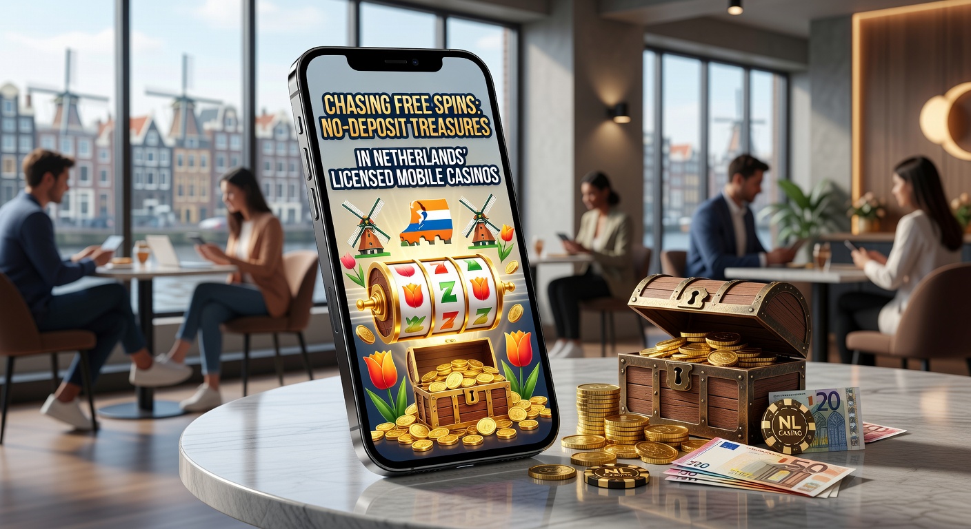 Speler op straat met telefoon in hand, scherm toont gewonnen free spins en jackpot-melding in een Nederlands casino